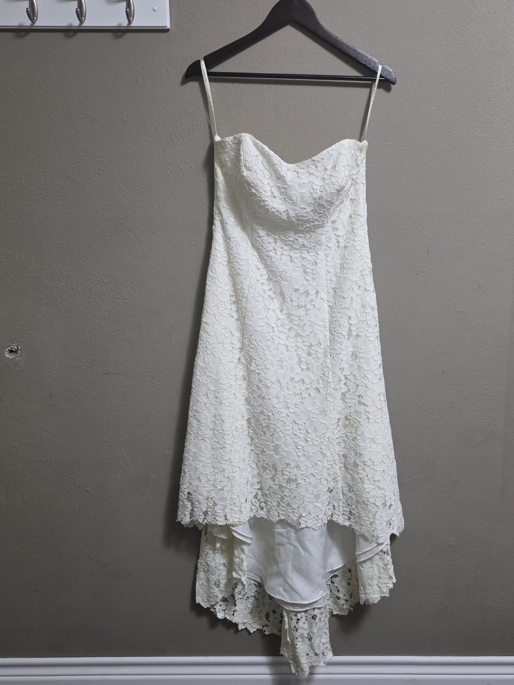 Strapless High-Low Dress in White